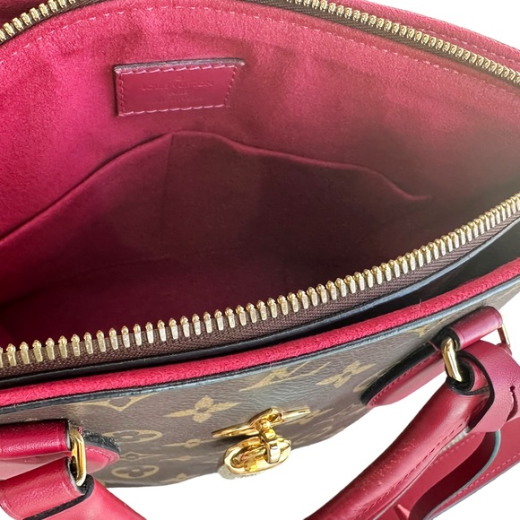 Louis Vuitton Flower Zippered PM Small Zip Satchel Brown Monogram Red - Picture 8 of 12